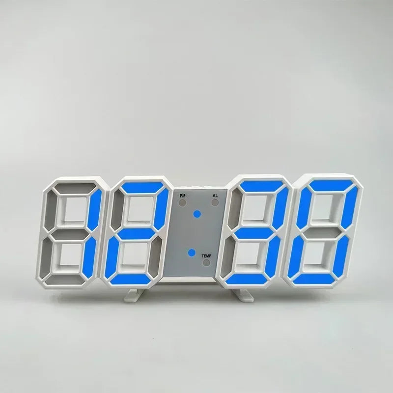 3D LED Väggklocka – Alarm, Datum & Temperatur
