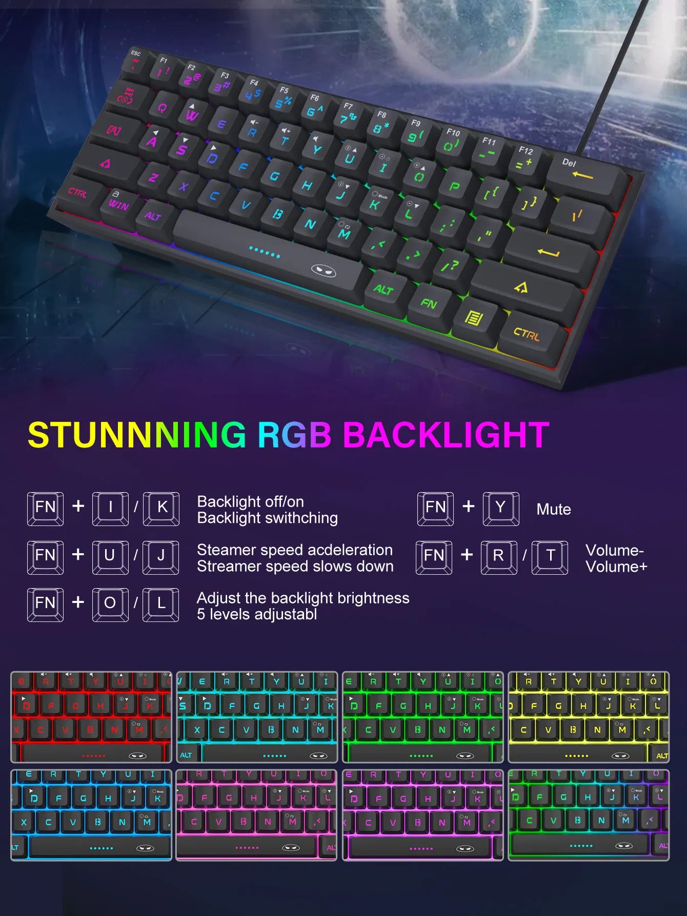 MageGee Mini 60% RGB Gamingtangentbord