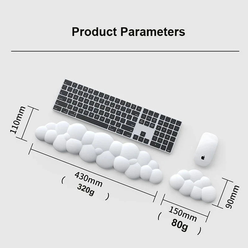 Molnformad Ergonomisk Mus- & Handledsstödsmatta