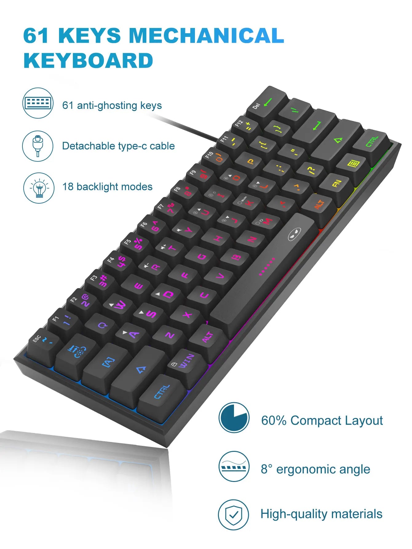 MageGee Mini 60% RGB Gamingtangentbord
