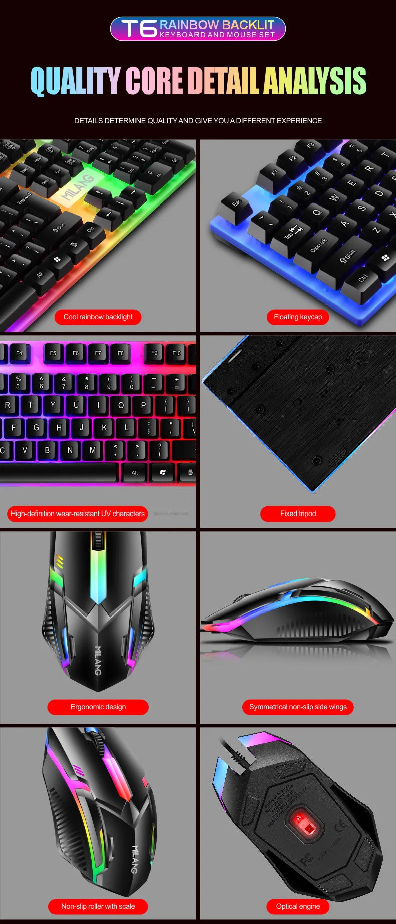 Pro RGB Tangentbord & Mus Set