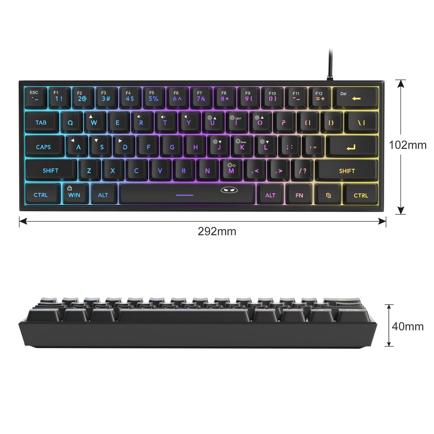 MageGee Mini 60% RGB Gamingtangentbord