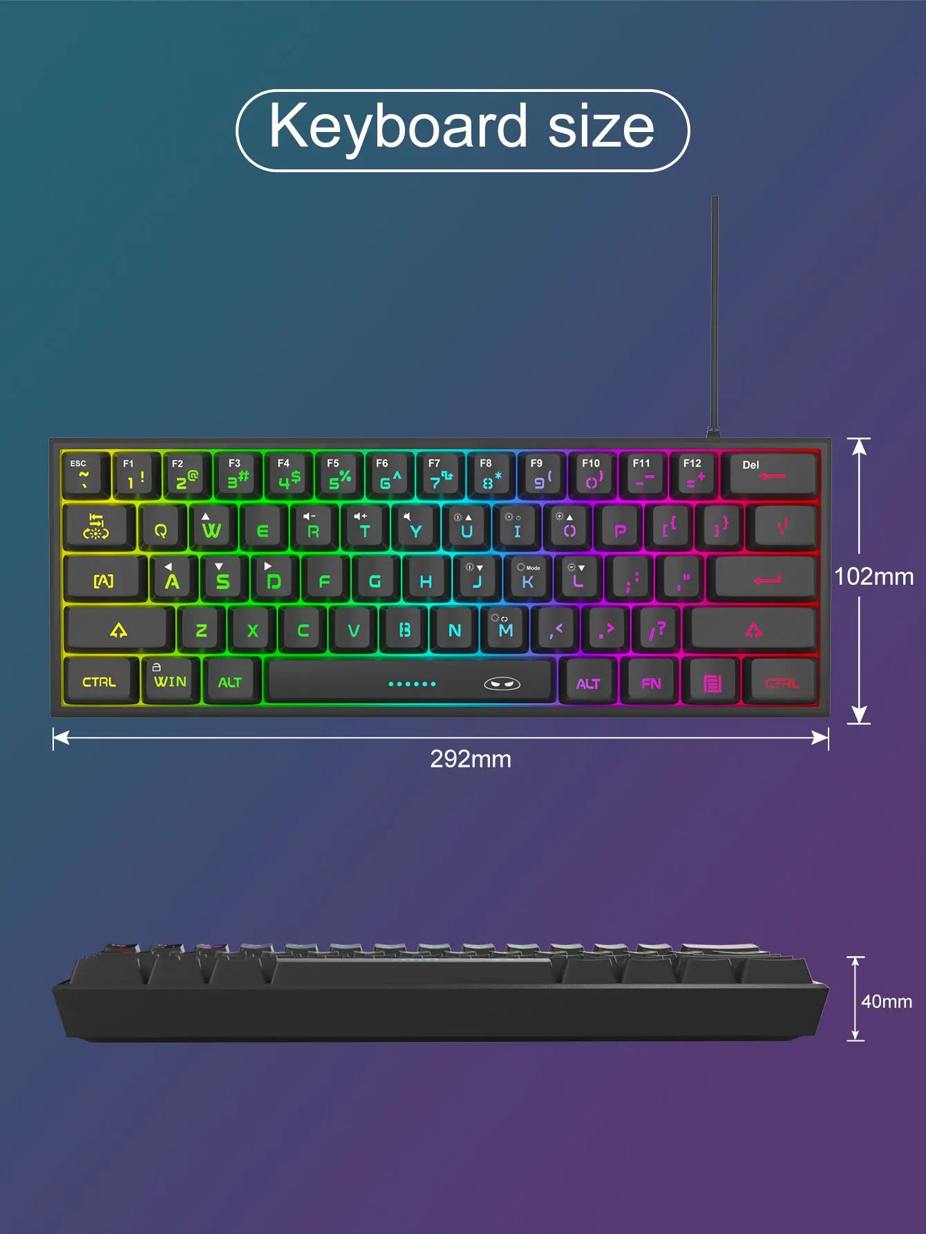 MageGee Mini 60% RGB Gamingtangentbord