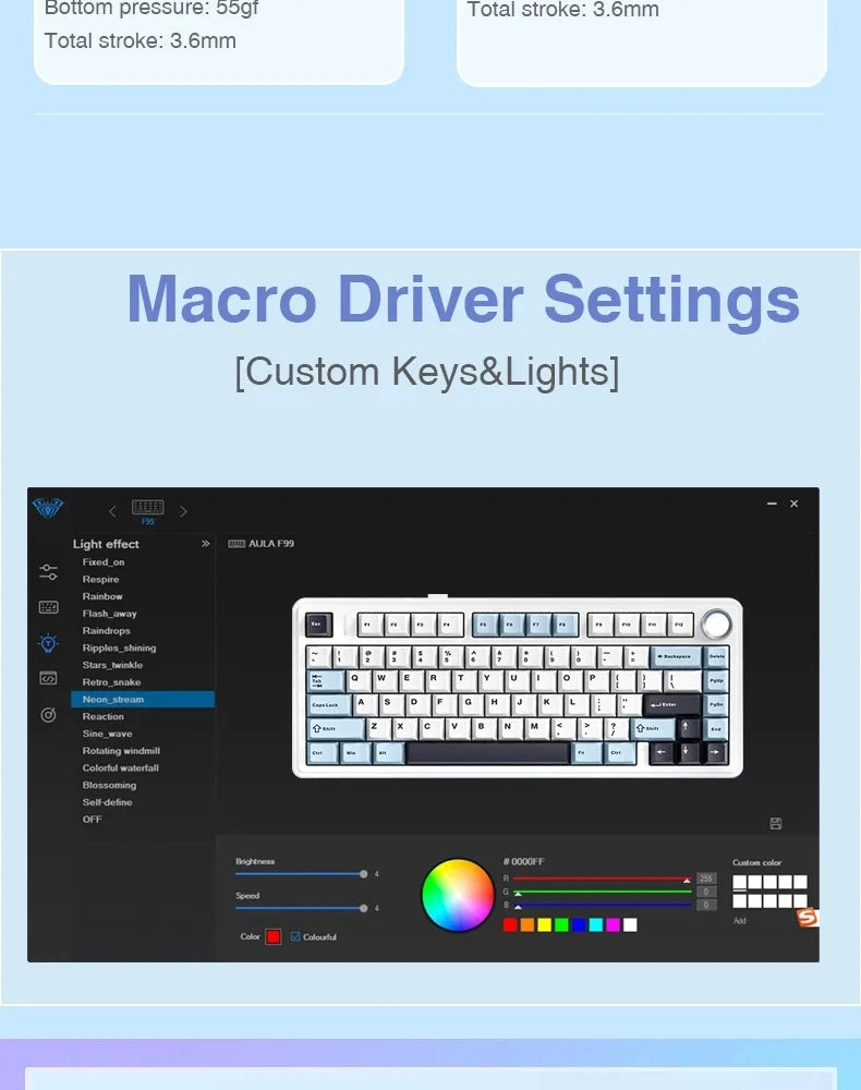 AULA F75 RGB Gaming Keyboard – Trådlös/Bluetooth