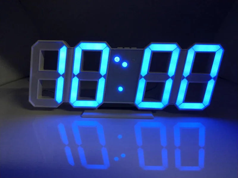 3D LED Väggklocka – Alarm, Datum & Temperatur