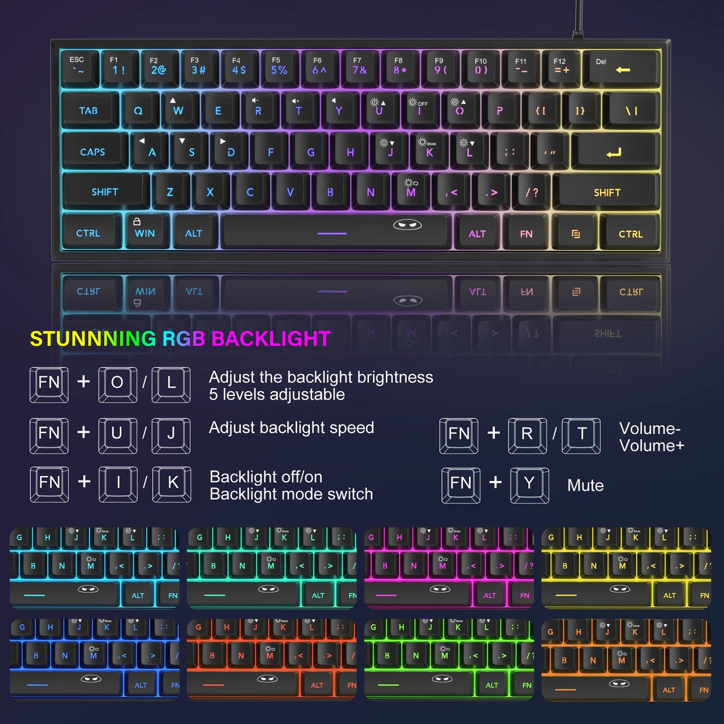 MageGee Mini 60% RGB Gamingtangentbord