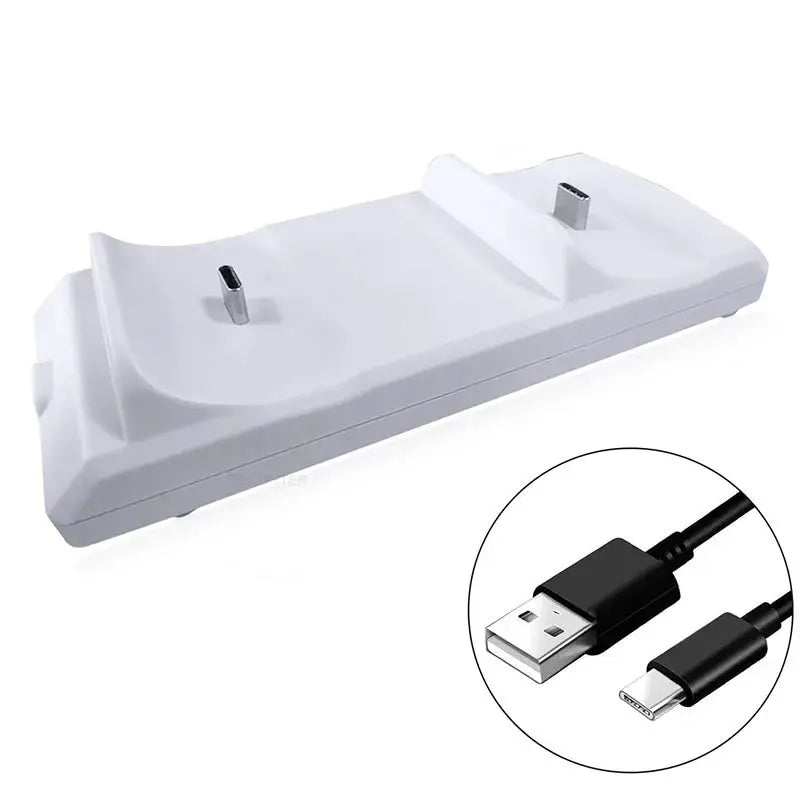 PS5 Dual Snabbladdare | USB-C Laddningsdocka för Trådlösa Kontroller