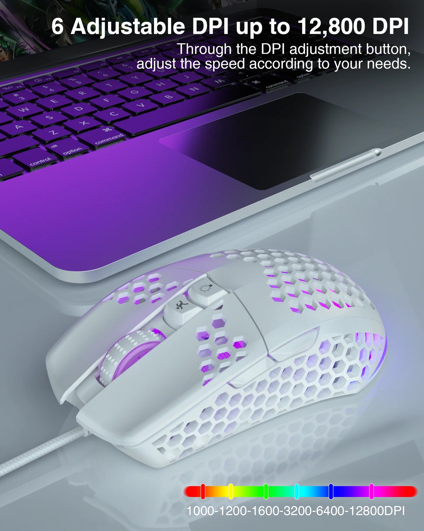 Solakaka UltraLight RGB Gaming Mus - Trådlös