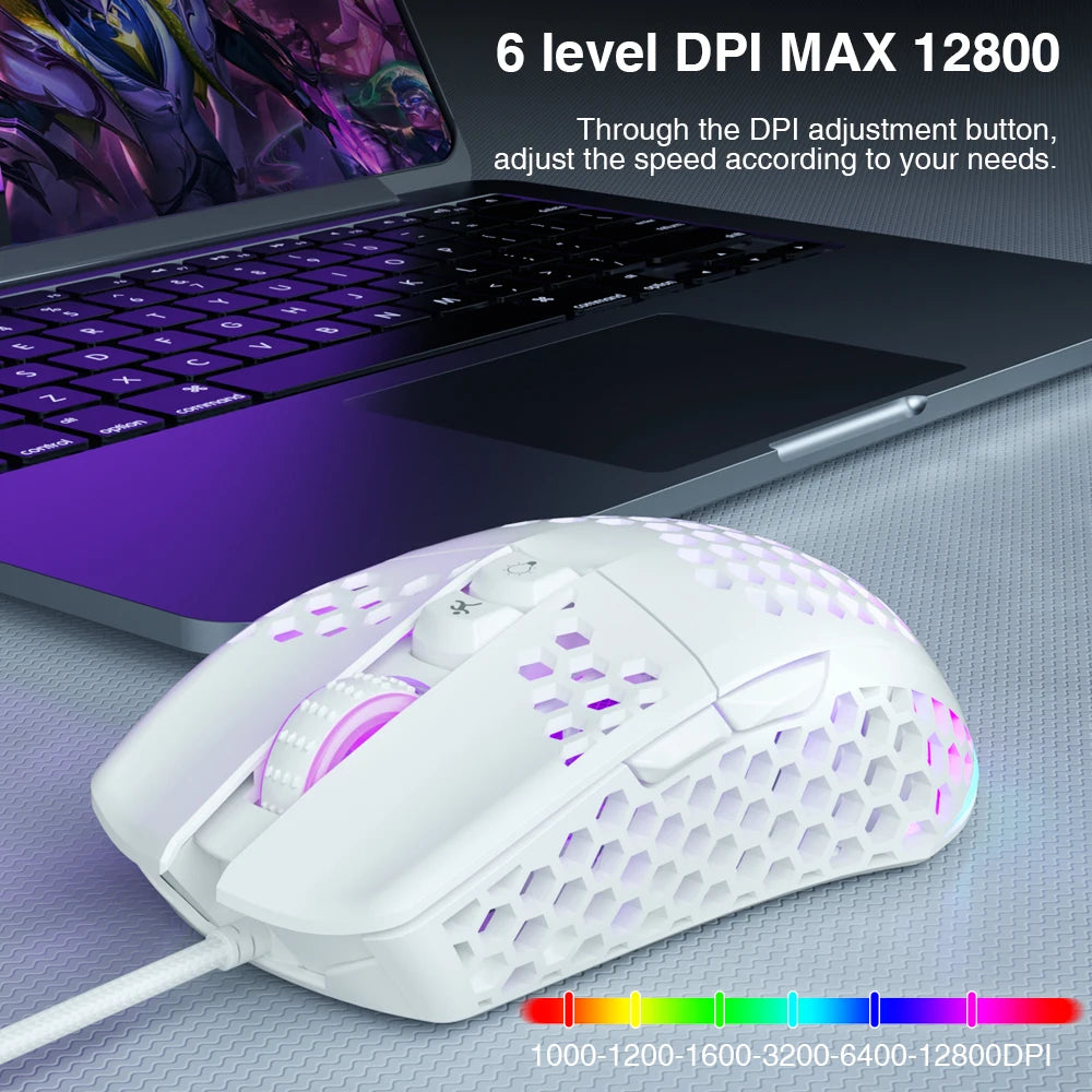 Solakaka UltraLight RGB Gaming Mus - Trådlös